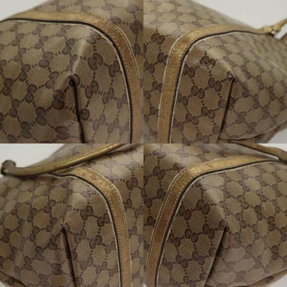 GUCCI GG Crystal Tote Bag Coated Canvas Beige Gold - Picture 10 of 12